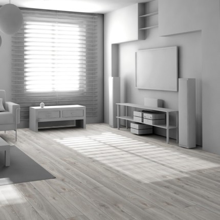 Parquet stratifié 12 mm gris blanchi