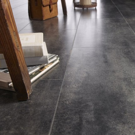 Parquet stratifié imitation carrelage 8 mm Anthracite
