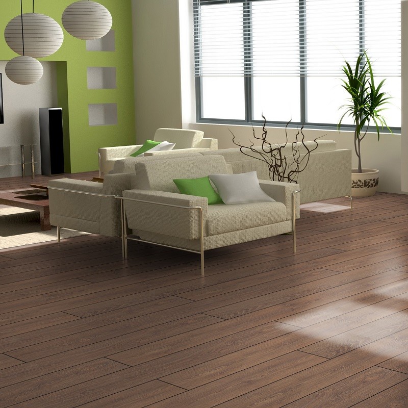 Parquet stratifié pas cher 12 mm chêne marron taupe