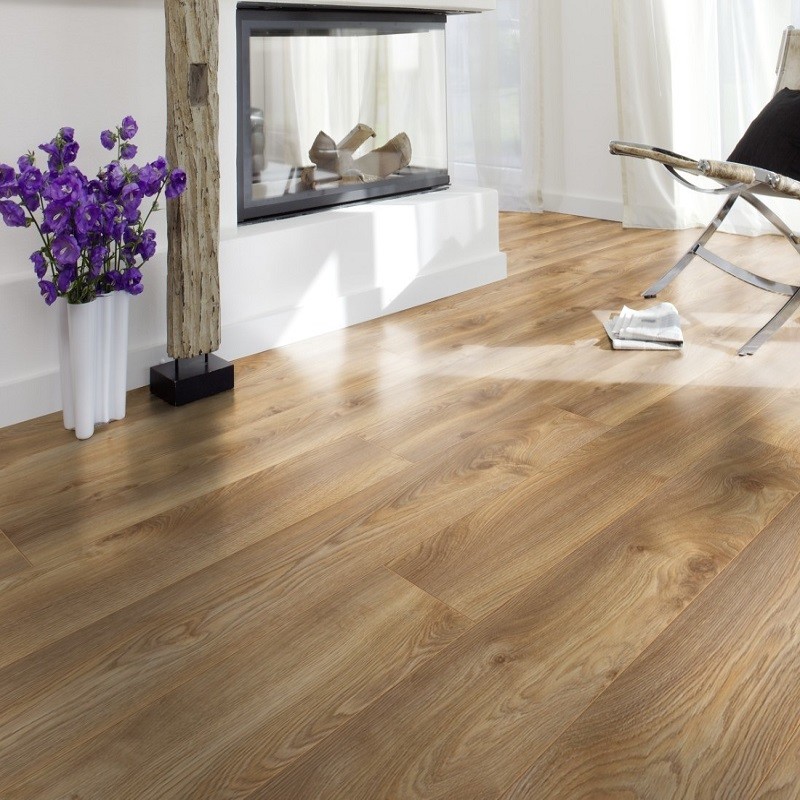 Parquet pas cher imitation teak Nature en 10 mm