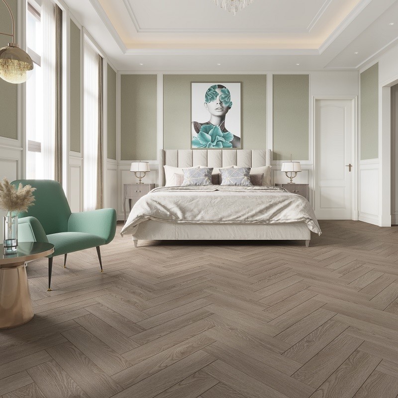 parquet stratifié en chevron 12 mm